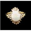 Image 1 : 3.51ct Opal and Diamond Ring - 14KT Yellow Gold