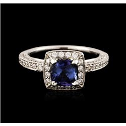18KT White Gold 1.34ct Tanzanite and Diamond Ring