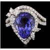 Image 1 : 18KT White Gold 6.97ct Tanzanite and Diamond Ring