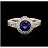 Image 1 : 14KT White Gold 1.49ct Sapphire and Diamond Ring
