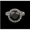 Image 1 : 4.22ctw Black Diamond Ring - 14KT White Gold