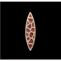 1.07ctw Ruby and Diamond Pendant - 18KT Yellow Gold