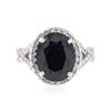 Image 1 : 14KT White Gold 5.62ct Sapphire and Diamond Ring