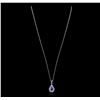 Image 2 : 14KT White Gold 1.96ct Tanzanite and Diamond Pendant with Chain