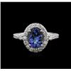 Image 1 : 14KT White Gold 2.20ct Tanzanite and Diamond Ring
