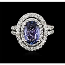 14KT White Gold 1.92ct Tanzanite and Diamond Ring