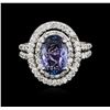 Image 1 : 14KT White Gold 1.92ct Tanzanite and Diamond Ring