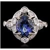 Image 1 : 18KT White Gold 3.60ct Tanzanite and Diamond Ring