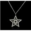 Image 1 : 14KT White Gold 0.94ctw Diamond Pendant With Chain
