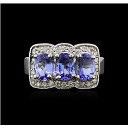 14KT White Gold 2.52ctw Tanzanite and Diamond Ring