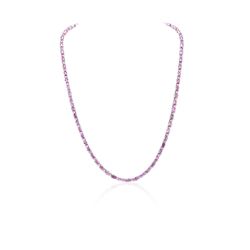 14KT White Gold 14.08ctw Pink Sapphire and Diamond Necklace