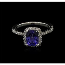 1.60ct Tanzanite and Diamond Ring - 14KT White Gold