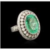 Image 2 : 18KT White Gold 13.35ct Emerald and Diamond Ring