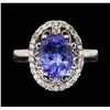 Image 1 : 14KT White Gold 3.06ct Tanzanite and Diamond Ring