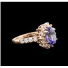 Image 2 : 2.08ct Tanzanite and Diamond Ring - 14KT Rose Gold