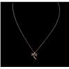 Image 1 : 14KT Rose Gold 0.15ctw Diamond Pendant With Chain
