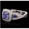 Image 2 : 18KT White Gold 2.56ctw Tanzanite and Diamond Ring