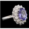 Image 2 : 14KT White Gold 4.34ct Tanzanite and Diamond Ring
