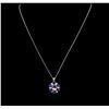 Image 1 : 14KT White Gold 2.65ct Tourmaline, Sapphire and Diamond Pendant With Chain