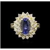 Image 1 : 1.90ct Tanzanite and Diamond Ring - 14KT Yellow Gold