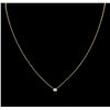 Image 1 : 14KT Yellow Gold 0.09ct Diamond Solitaire Necklace