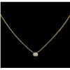 Image 2 : 14KT Yellow Gold 0.09ct Diamond Solitaire Necklace