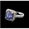 Image 2 : 14KT White Gold 4.25ct Tanzanite and Diamond Ring