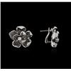 Image 2 : 4.27ctw Fancy Black Diamond Earrings - 14KT White Gold