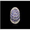 Image 1 : 14KT Yellow Gold 7.21ctw Tanzanite and Diamond Ring