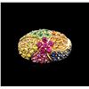 Image 1 : 10KT Yellow Gold 0.46ctw Ruby, Multicolor Sapphire and Tsavorite Ring