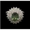Image 1 : 2.21ct Alexandrite and Diamond Ring - 18KT White Gold