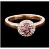 Image 1 : 14KT Rose Gold 0.82ct Tourmaline and Diamond Ring