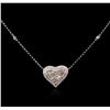 Image 2 : 18KT White Gold 3.61ctw Diamond Heart Necklace