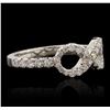 Image 2 : 14KT White Gold 0.56ctw Diamond Ring