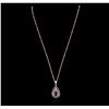 Image 1 : 14KT Rose Gold 1.99ct Tanzanite and Diamond Pendant With Chain