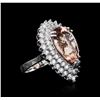 Image 2 : 14KT White Gold 11.47ct Morganite and Diamond Ring