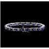 Image 2 : 14KT White Gold 10.26ctw Sapphire and Diamond Bracelet
