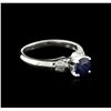 Image 2 : 14KT White Gold 0.95ct Sapphire and Diamond Ring