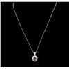 Image 1 : 14KT Rose Gold 0.80ct Sapphire and Diamond Pendant With Chain