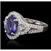 Image 2 : 18KT White Gold 2.60ct Tanzanite and Diamond Ring