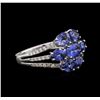 Image 2 : 3.21ctw Sapphire and Diamond Ring - 18KT White Gold