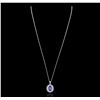 Image 2 : 14KT White Gold 2.67ct Tanzanite and Diamond Pendant With Chain