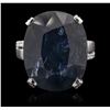 Image 1 : 18KT White Gold 25.99ct Sapphire and Diamond Ring