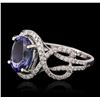Image 2 : 14KT White Gold 2.73ct Tanzanite and Diamond Ring