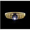 Image 1 : 14KT Yellow Gold 0.94ct Tanzanite and Diamond Ring