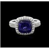 Image 1 : 18KT White Gold 4.34ct Tanzanite and Diamond Ring
