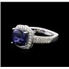 Image 2 : 18KT White Gold 4.34ct Tanzanite and Diamond Ring