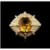 Image 1 : 18KT Yellow Gold 3.54ct Yellow Sapphire and Diamond Ring