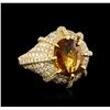 Image 2 : 18KT Yellow Gold 3.54ct Yellow Sapphire and Diamond Ring
