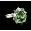 Image 2 : 14KT White Gold 3.85ct Andalusite, Tsavorite and Topaz Ring
